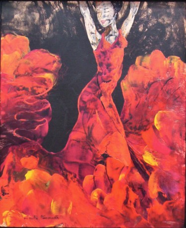 Painting titled "FLAMENCO" by Mireille Herrmann, Original Artwork