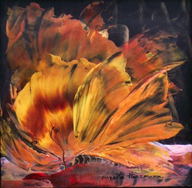 Peinture intitulée "L'Insecte de feu" par Mireille Herrmann, Œuvre d'art originale