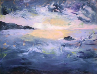 Painting titled "FIN D'ORAGE" by Mireille Herrmann, Original Artwork