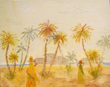 Painting titled "migrations indiennes" by Mireille Herrmann, Original Artwork
