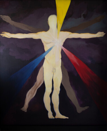 Malarstwo zatytułowany „The Human Trinity” autorstwa Mirel Valentin Ionascu, Oryginalna praca, Olej Zamontowany na Drewniana…