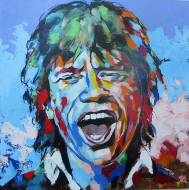 Painting titled "Mick Jagger" by Mirela Balan, Original Artwork, Acrylic