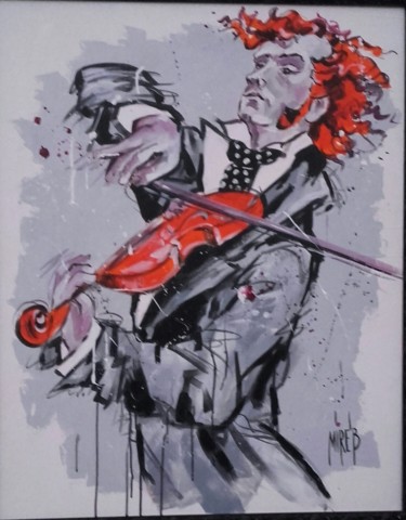 Painting titled "Violinista" by Mirela Balan, Original Artwork, Acrylic