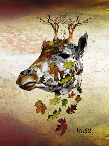 Digitale Kunst getiteld "Autumn in Africa" door Mirell, Origineel Kunstwerk, Collages