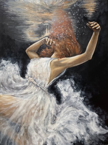 Pintura intitulada "Under water dance" por Miri Baruch, Obras de arte originais, Acrílico