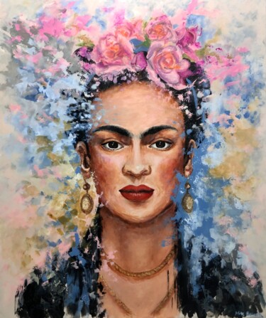 Painting titled "Frida Kahlo" by Miri Baruch, Original Artwork, Acrylic