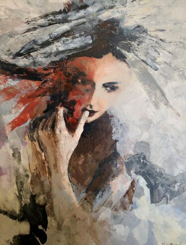 Peinture intitulée "Thinking of you" par Miri Baruch, Œuvre d'art originale, Acrylique