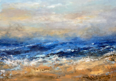 Painting titled "The sea" by Miri Baruch, Original Artwork, Acrylic