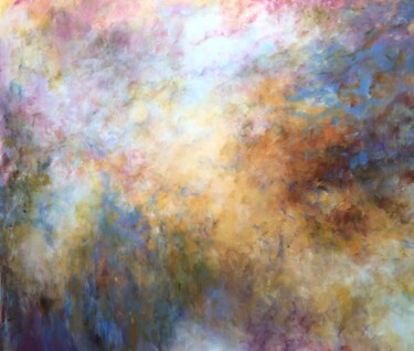 Peinture intitulée "Mistic sky" par Miri Baruch, Œuvre d'art originale, Acrylique