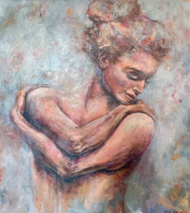 Painting titled "Self Embrace" by Miri Baruch, Original Artwork, Acrylic