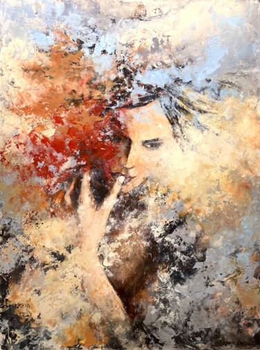 Peinture intitulée "Thinking of you in…" par Miri Baruch, Œuvre d'art originale, Acrylique