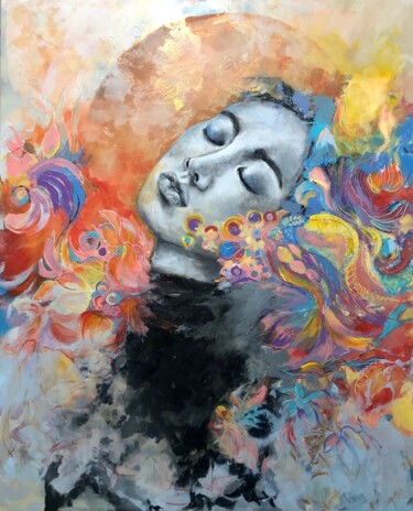 Peinture intitulée "Dreaming in color" par Miri Baruch, Œuvre d'art originale, Acrylique