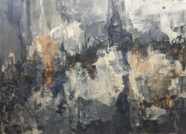 Painting titled "Rocky wall" by Miri Baruch, Original Artwork, Oil