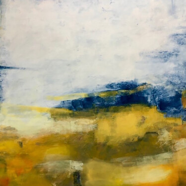 Peinture intitulée "Yellow and blue" par Miri Baruch, Œuvre d'art originale, Acrylique