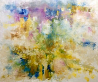 Painting titled "Memories in yellow" by Miri Baruch, Original Artwork, Oil