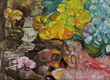 Pittura intitolato "Le Anime dei Colori" da Miria Mesiano, Opera d'arte originale, Olio