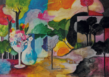 Pittura intitolato "Mondo Lontano" da Miria Mesiano, Opera d'arte originale, Olio