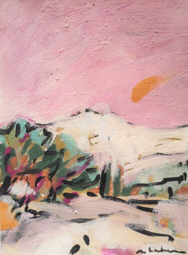 Painting titled "Montagne Sainte-Vic…" by Miriam Hartmann, Original Artwork, Pigments