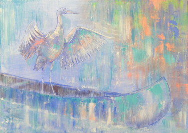 Pintura intitulada "Flight" por Miriam Van Cleemput, Obras de arte originais, Óleo