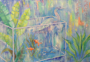 绘画 标题为“Heron” 由Miriam Van Cleemput, 原创艺术品, 油