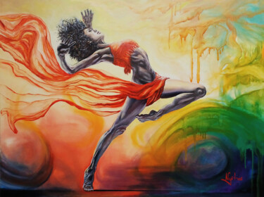 Pintura intitulada "Power is in dance" por Mirian Nyitrai, Obras de arte originais, Óleo