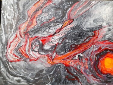 Картина под названием "Гнев Земли" - Мирика Родионова, Подлинное произведение искусства, Акрил Установлен на Деревянная рама…