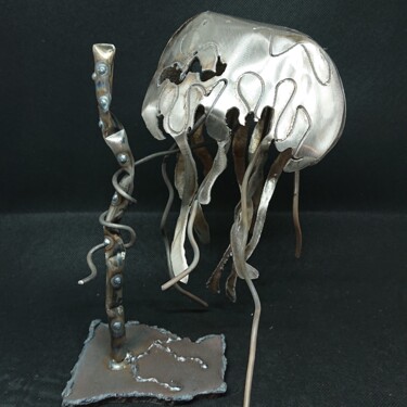 Sculpture titled "Petite Méduse II" by Mirinbeaujolais - Mirabelle, Original Artwork, Stainless Steel