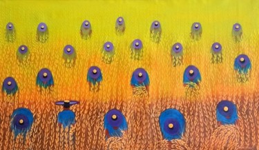 Painting titled "Campo de trigo" by Mirinho, Original Artwork, Acrylic