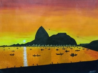 Schilderij getiteld "Pão de açúcar - Rio…" door Mirinho, Origineel Kunstwerk, Acryl