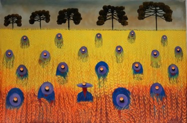 Pintura titulada "Colheita de trigo c…" por Mirinho, Obra de arte original, Acrílico