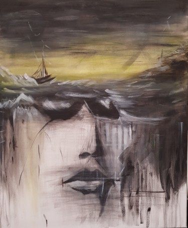 Pittura intitolato "Navire" da Mirka Litwinska, Opera d'arte originale, Acrilico