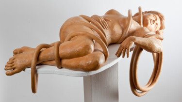 Skulptur mit dem Titel "Longing" von Mirko Morodet, Original-Kunstwerk, Holz