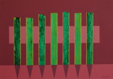 Pittura intitolato "Vertical green" da Mirkoangel, Opera d'arte originale, Altro