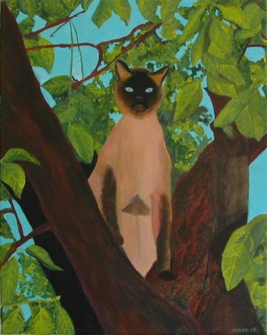 Pittura intitolato "Gatto Siamese" da Mirkoangel, Opera d'arte originale, Altro