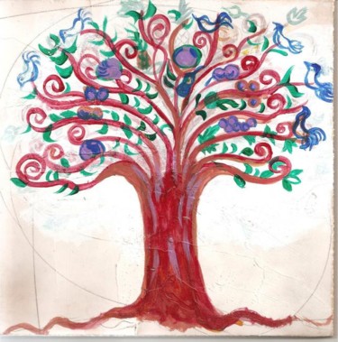 Pintura titulada "Arbol de la Vida" por Mirna Salamanques, Obra de arte original, Oleo