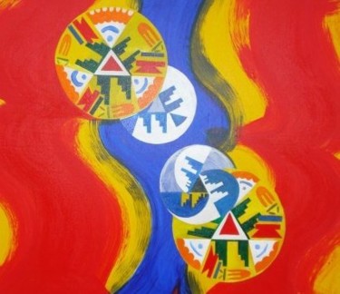 Painting titled "Mandalas que surgen…" by Mirna Salamanques, Original Artwork, Oil