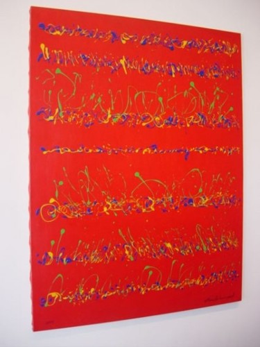 Pintura titulada "Escritura Mántrica…" por Mirna Salamanques, Obra de arte original, Oleo