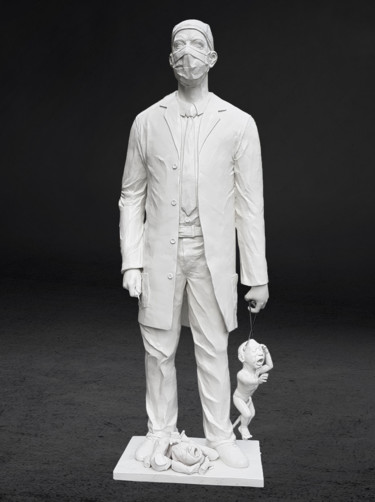 Rzeźba zatytułowany „Quiet crying” autorstwa Miroslav Mlkvik, Oryginalna praca, Żywica