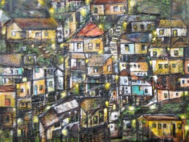 Painting titled "Favela" by Miro, Original Artwork