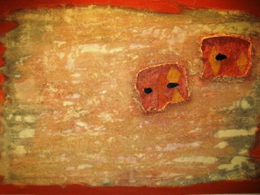 Pintura intitulada "Mascaras" por Miro, Obras de arte originais