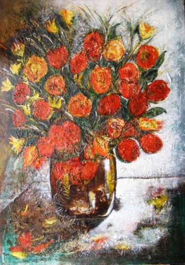 Pintura intitulada "Vaso de ceramica" por Miro, Obras de arte originais