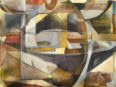 Painting titled "Vasos" by Miro, Original Artwork, Acrylic Mounted on Wood Panel