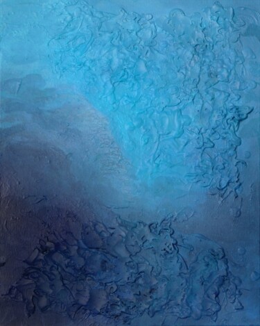 Pintura intitulada "Underwater abstract…" por Kamil Mirocha, Obras de arte originais, Acrílico