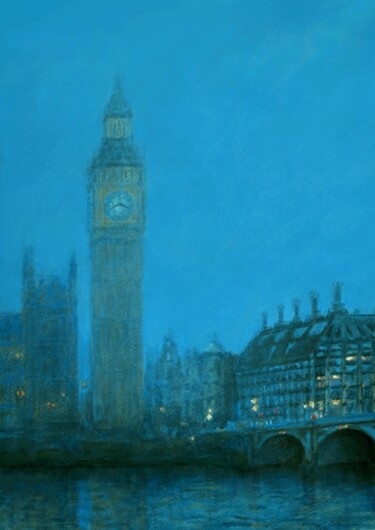 Drawing titled "London" by Kamil Mirocha, Original Artwork, Pastel