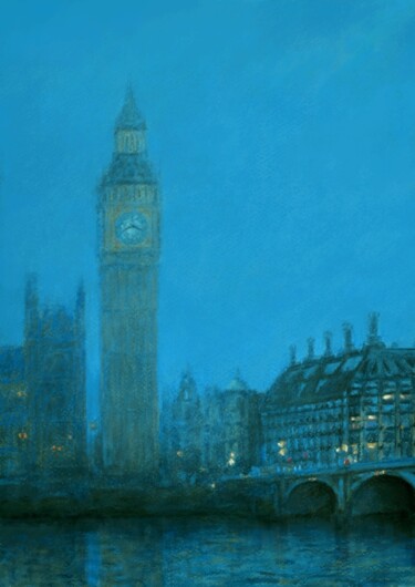 Zeichnungen mit dem Titel "London" von Kamil Mirocha, Original-Kunstwerk, Pastell