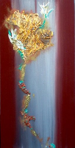 Peinture intitulée "Fleur d' Automne-Pa…" par Miroir Des Emotions Atelier D'Expression  Issoudu, Œuvre d'art originale