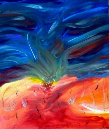 Peinture intitulée "Souffle du désert-P…" par Miroir Des Emotions Atelier D'Expression  Issoudu, Œuvre d'art originale