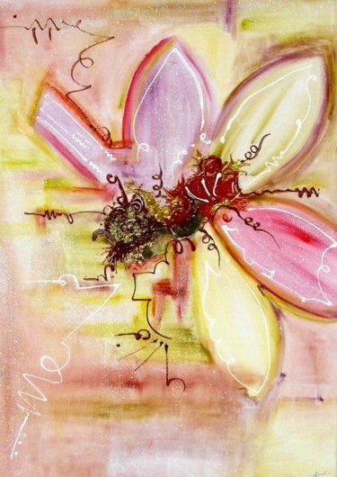 Peinture intitulée "Fleur sans titre- L…" par Miroir Des Emotions Atelier D'Expression  Issoudu, Œuvre d'art originale
