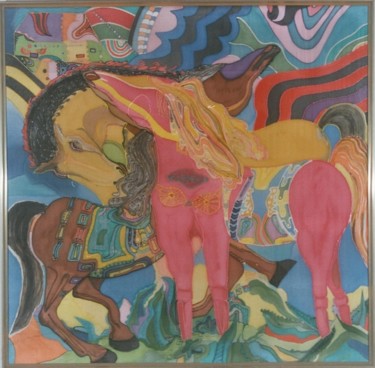 Painting titled "Wilde Pferde" by Miki, Original Artwork, Ink