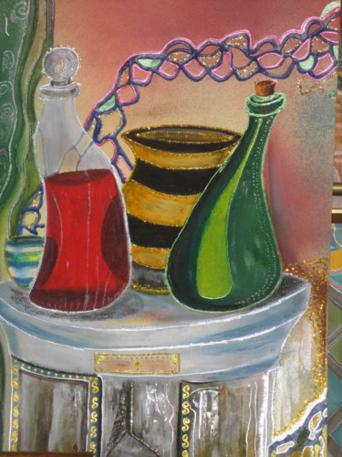 Painting titled "Bodega" by Miki, Original Artwork, Oil